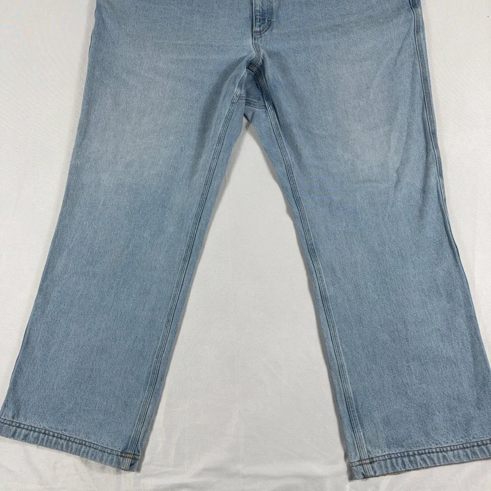 Duluth Trading Co‎ Ballrom Jeans 100% Cotton Relaxed Fit 46x32 Light Wash Blue